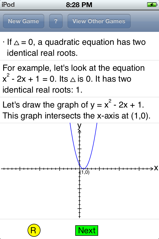 discriminant = 0